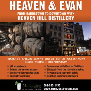 Mint Julep Tours - Heaven and Evan Distillery Tour 2017