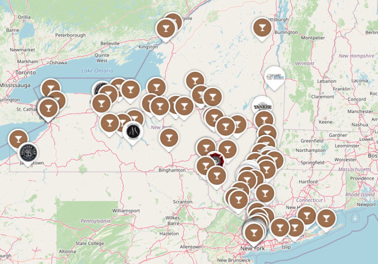 New York State Distillery Trail Map - Distillery Trail