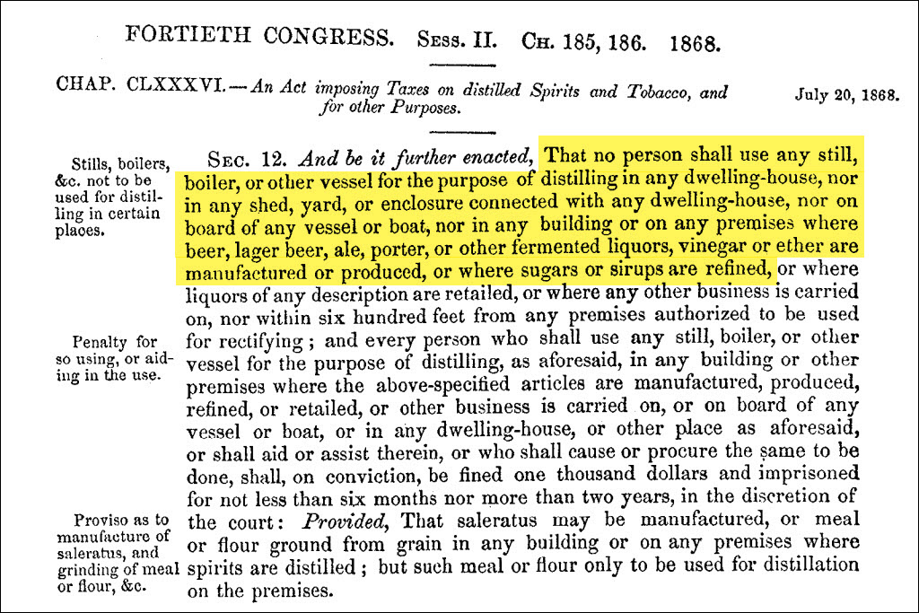 FORTIETH CONGRESS. Sess. II. Ch. 185, 186. 1868. - Chap. CLXXXVI - An act imposing taxes on distilled spirits and tobacco and for other purposes, July 20, 1868