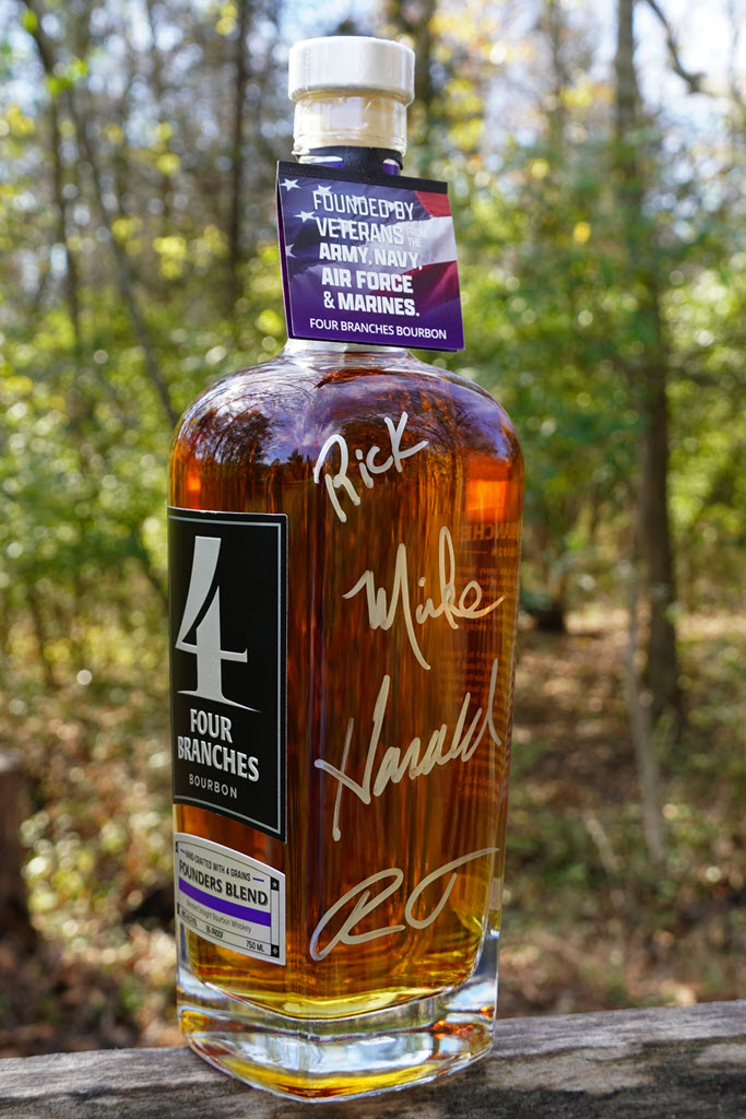 Four Branches Bourbon - Founders Blend Bourbon Bottle, Signed by Rick, Mike, Harold, and RJ