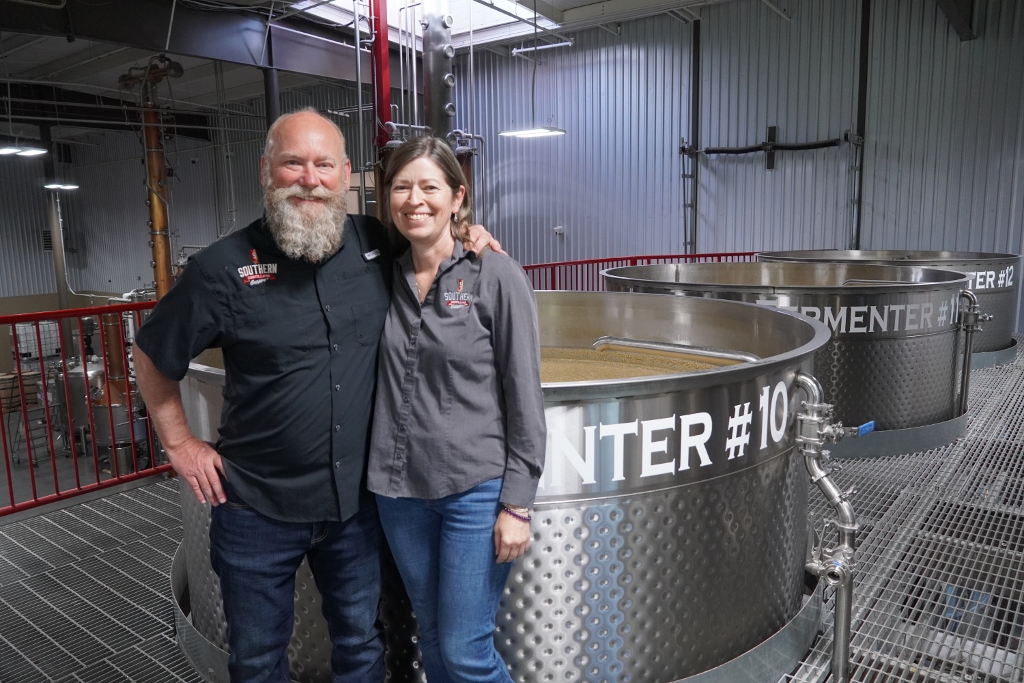 Southern Distilling Co. - Founders Peter Barger and Vienna Barger in Fermentation Room